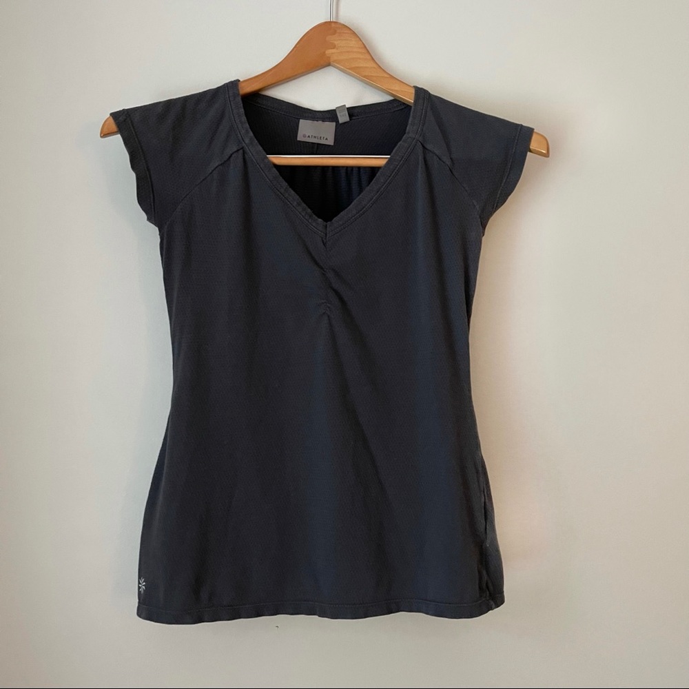 Athleta V-neck Gray T-shirt Size XXS